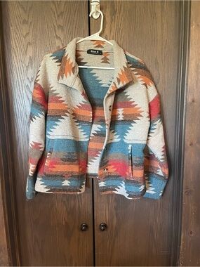 Blue B Women's Aztec Pattern Jacket in Multicolor
